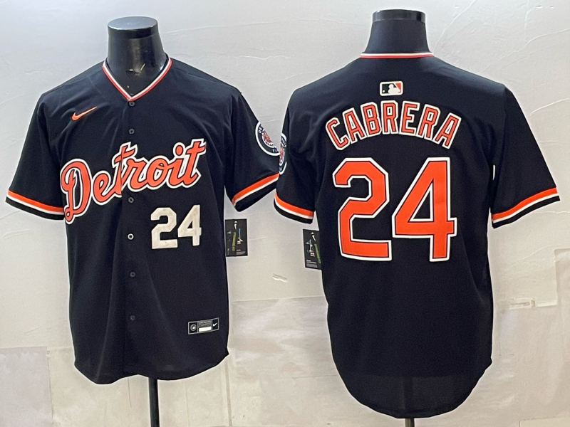 Men Detroit Tigers #24 Cabrera black Game Nike MLB Jersey 2026002->->MLB Jersey